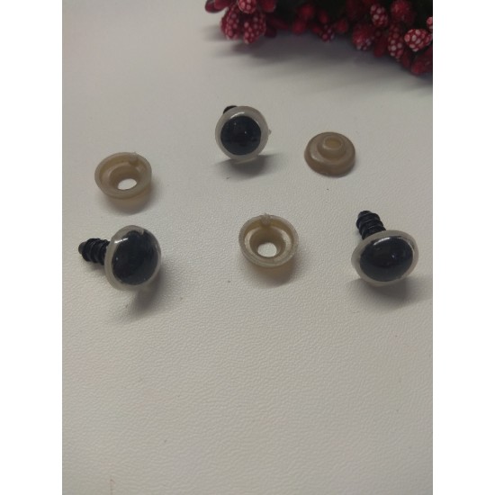 Фурнитура "Глазки для игрушек" 12 мм, с заглушками , цена за пару